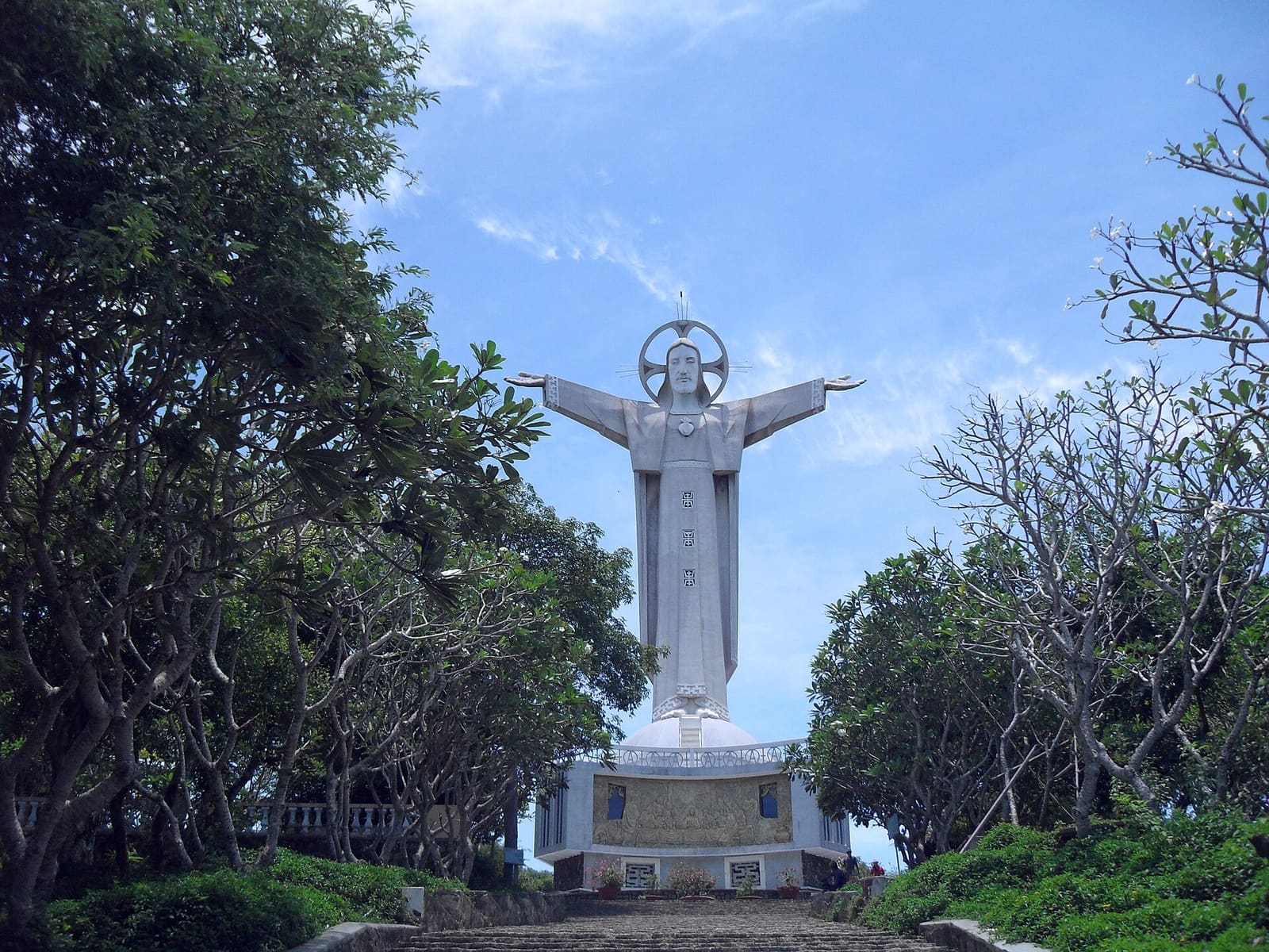 The white statue of Christ with outstretched arms on Small Mountain, Vung Tau