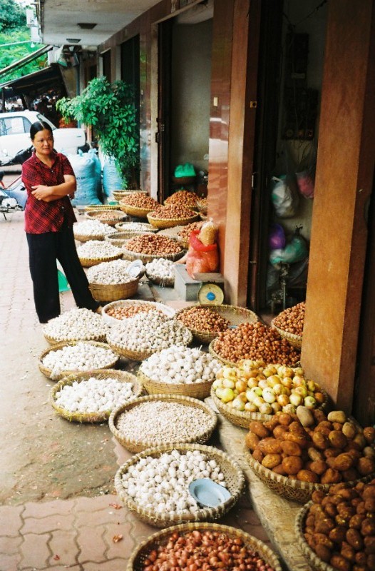 A market stall in the Old Quarter